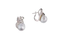 Orecchini con perle e diamanti - Asta Preziosi