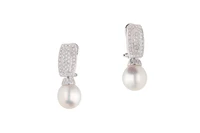 Orecchini con perle Mari del Sud e diamanti - Asta Preziosi