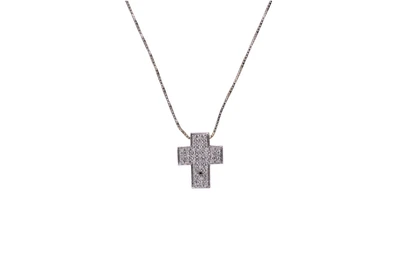 Collier e crocetta con diamanti - Asta Preziosi