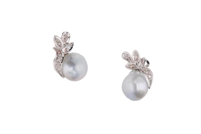 Orecchini con perle e diamanti - Asta Preziosi