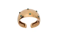 Bracciale a fascia rigido con calcedoni verdi - Asta Presiosi