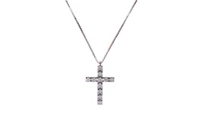 Collana e pendente a forma di croce con diamanti - Asta Presiosi