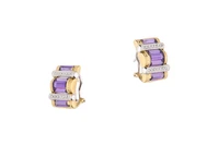 Orecchini con diamanti e pietre viola - Asta Presiosi