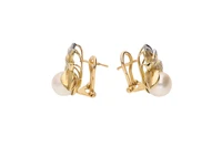 Paio di orecchini con diamanti e perle coltivate - Asta Presiosi