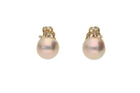 Paio di orecchini con diamanti e perle mabe' - Asta Presiosi