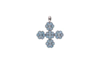 Pendente a forma di croce con pietre azzurre - Asta Presiosi