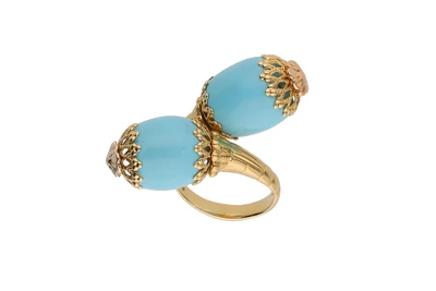 Anello contrarie' con pietre - Asta Presiosi