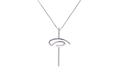 Collana e pendente a forma di croce con diamanti - Asta Presiosi