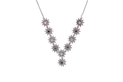 Collier con diamanti e pietre blu - Asta Presiosi