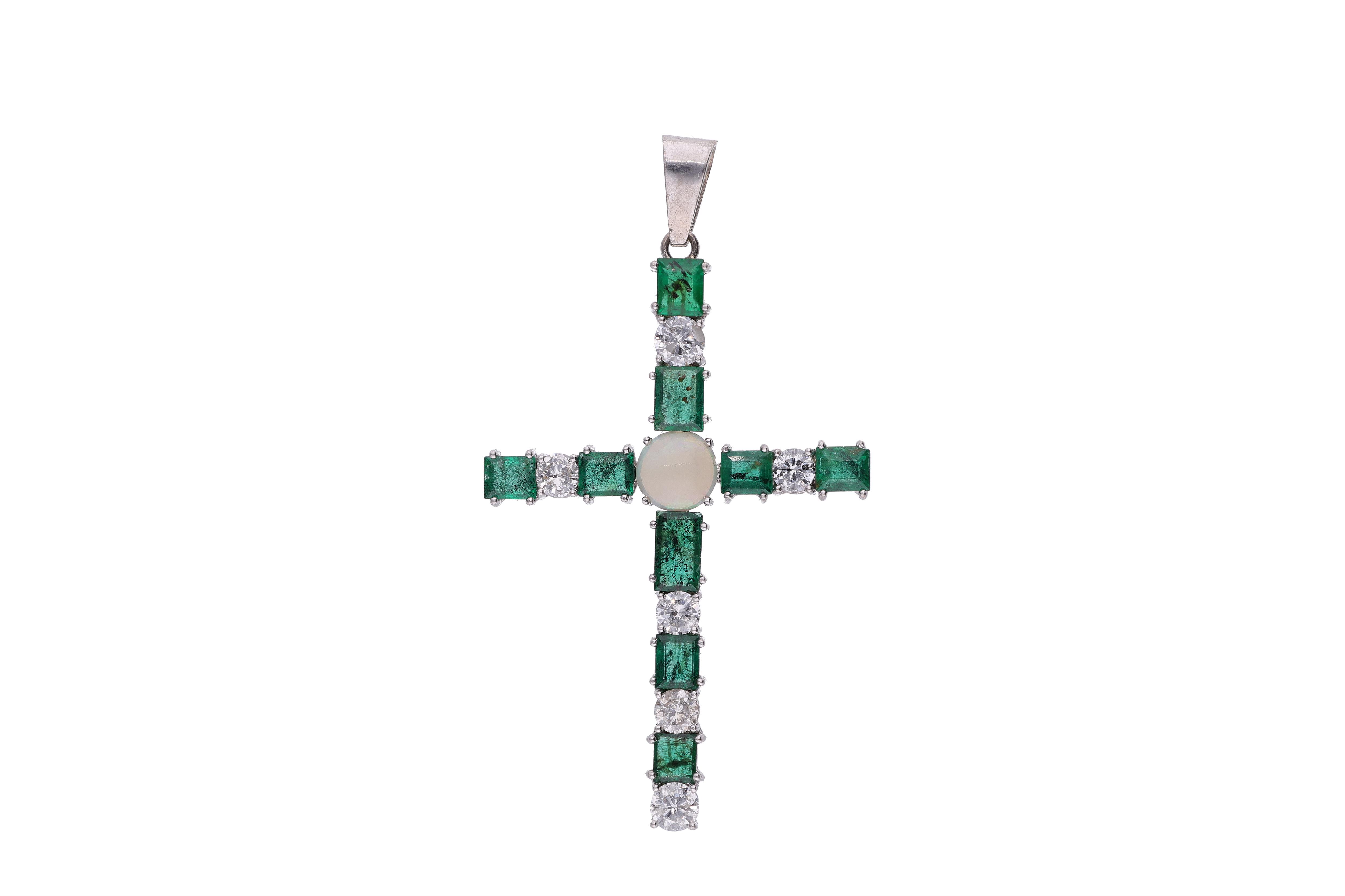 Ciondolo con smeraldi, pietra e diamanti - Asta Presiosi