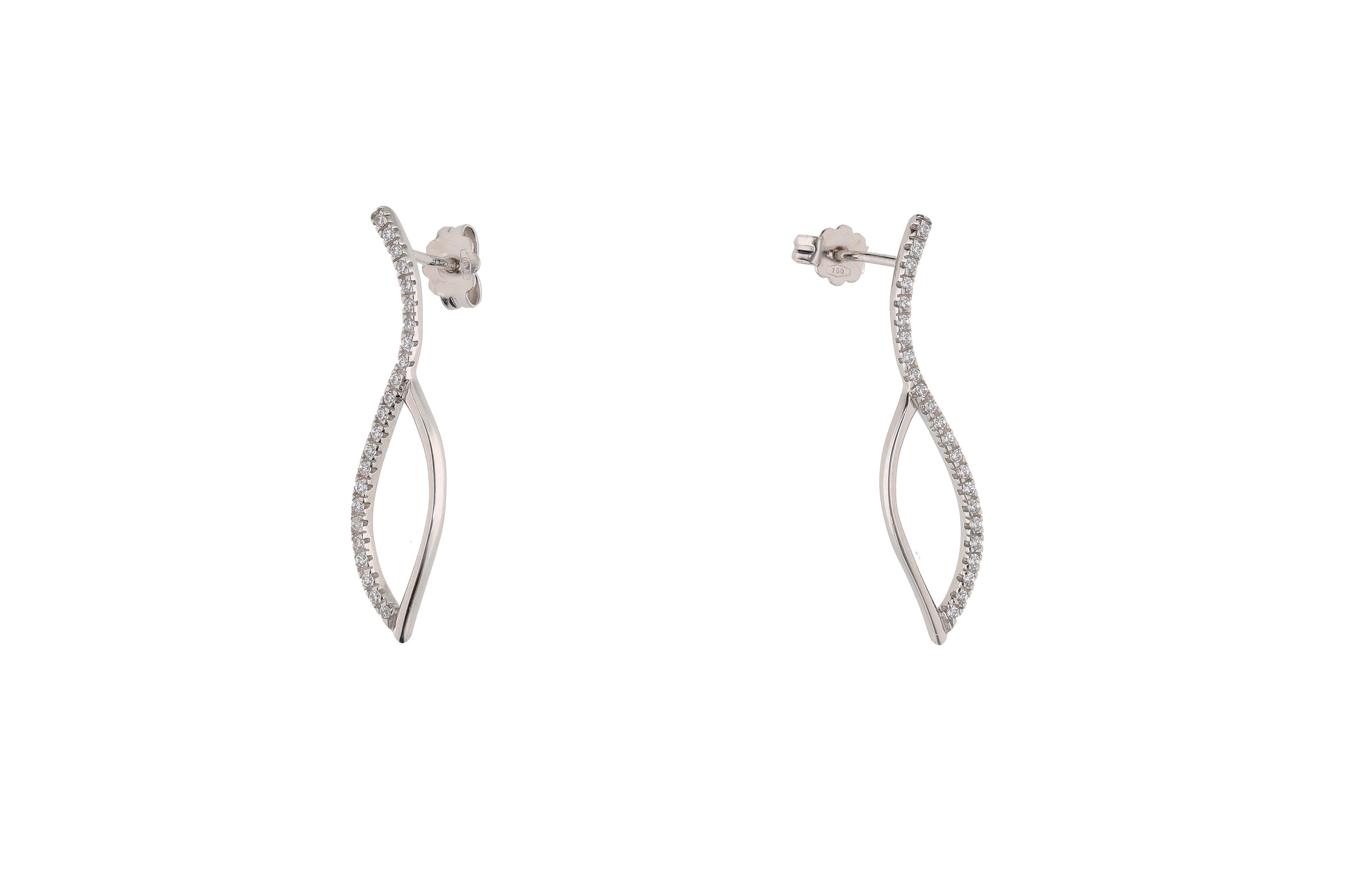 Paio di orecchini con pietre incolore - Asta Presiosi