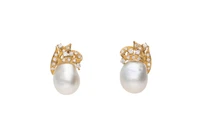 Orecchini con perle barocche e diamanti - Asta Preziosi
