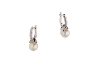 Paio di orecchini con diamanti e perle coltivate - Asta Preziosi