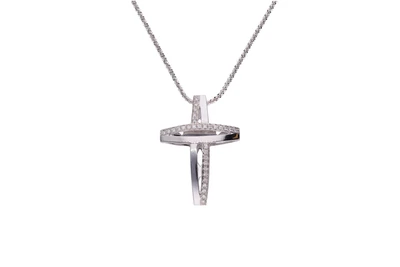 Collana e crocetta con diamanti - Asta Preziosi