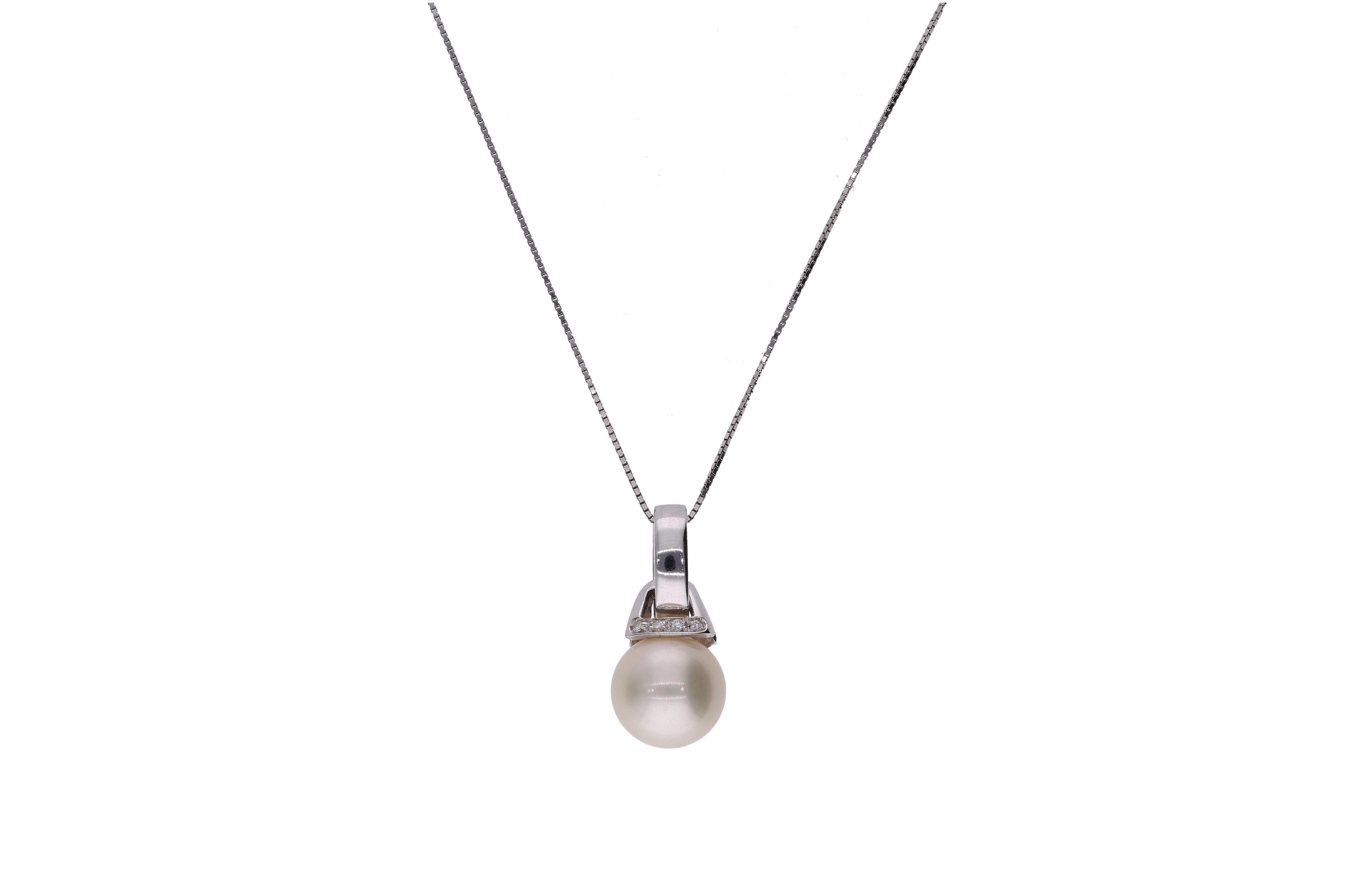 Collana e pendente con diamanti e perla coltivata - Asta Preziosi