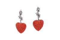 Orecchini con coralli e diamanti - Asta Preziosi Orecchini con coralli e diamanti - Asta Preziosi