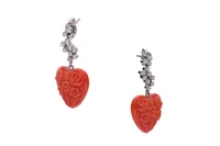 Orecchini con coralli e diamanti - Asta Preziosi Orecchini con coralli e diamanti - Asta Preziosi