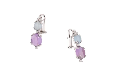 Orecchini con pietre e diamanti - Asta Preziosi