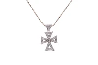 Collana e pendente a forma di croce con diamanti - Asta Preziosi