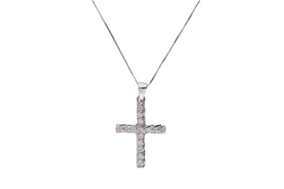 Collana con ciondolo a forma di croce con pietre incolori - Asta Preziosi