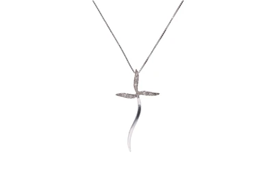 Collana e ciondolo a forma di croce con diamanti - Asta Preziosi