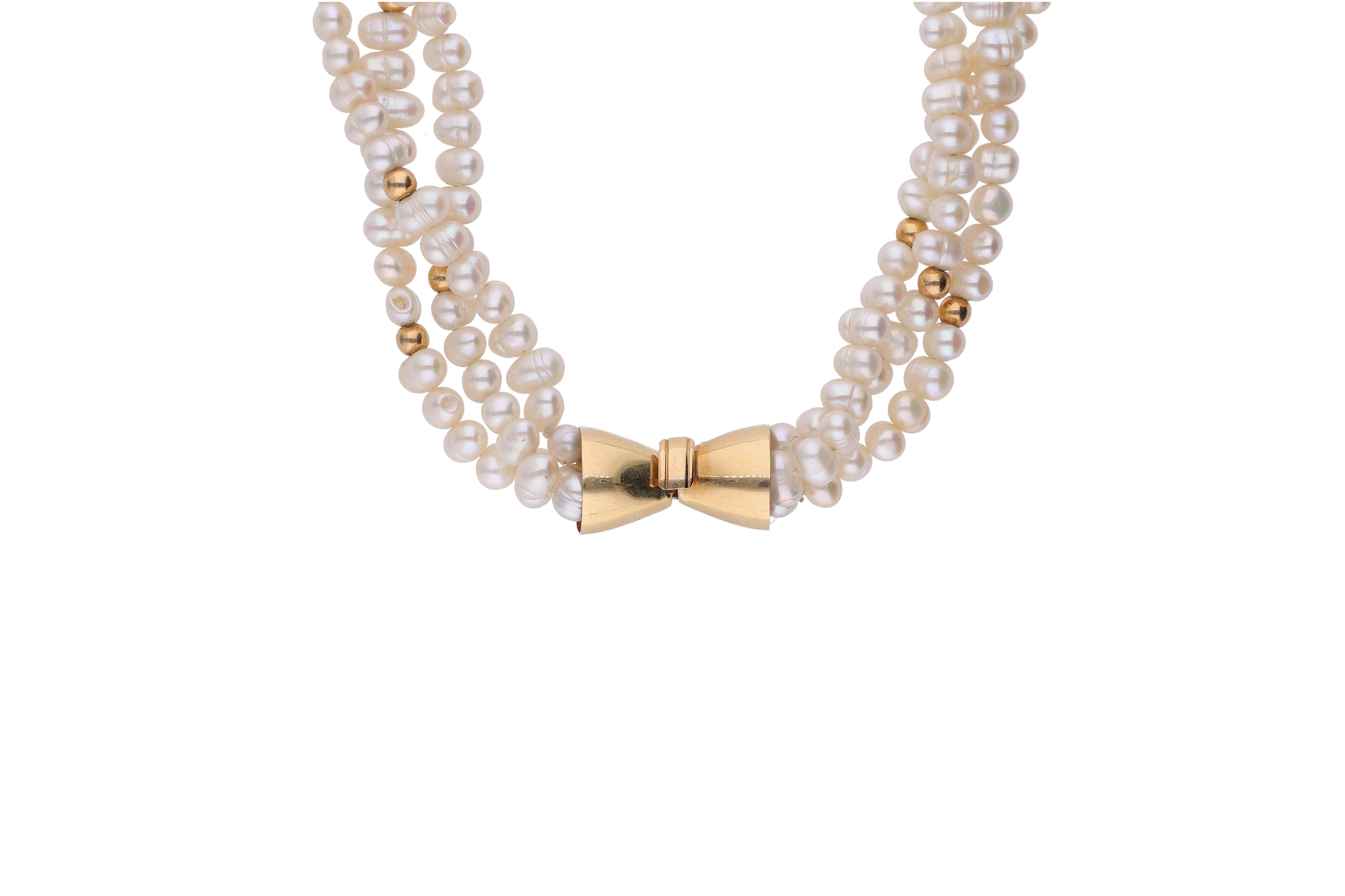 Collana con perle coltivate d'acqua dolce barocche - Asta Preziosi