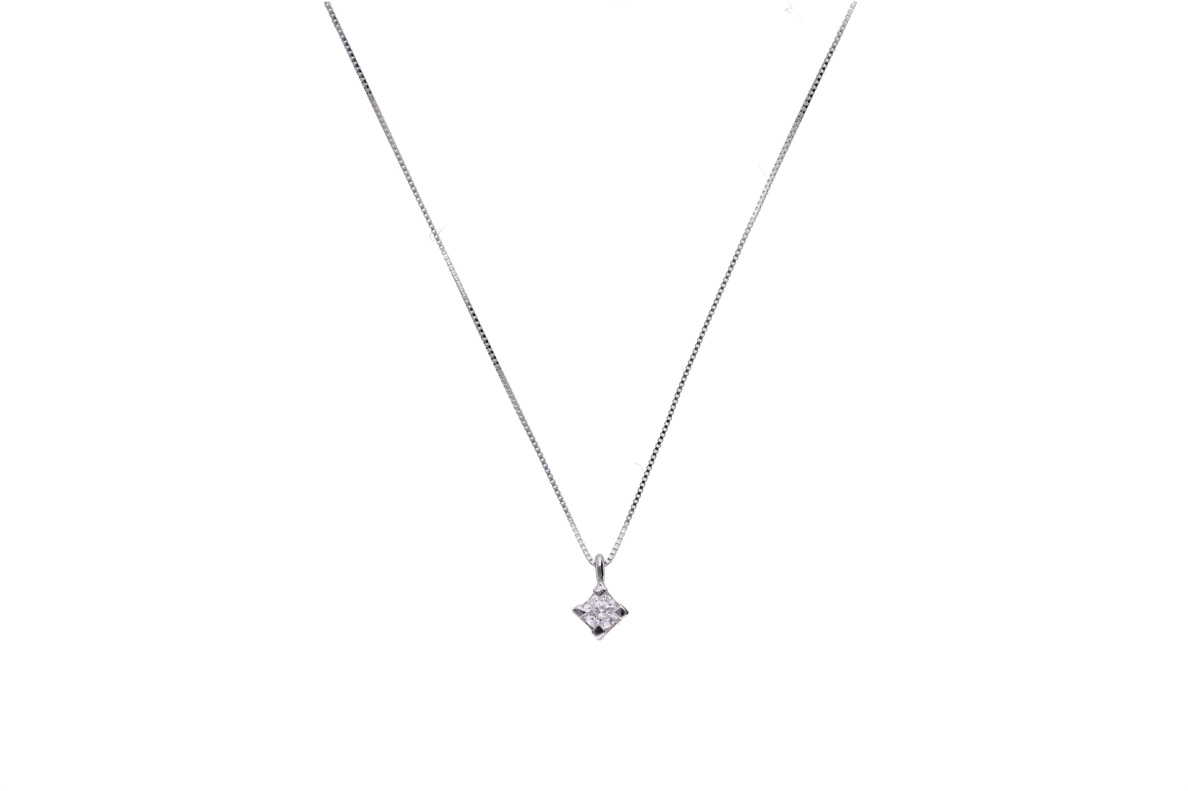 Collana e pendente con diamante - Asta Preziosi