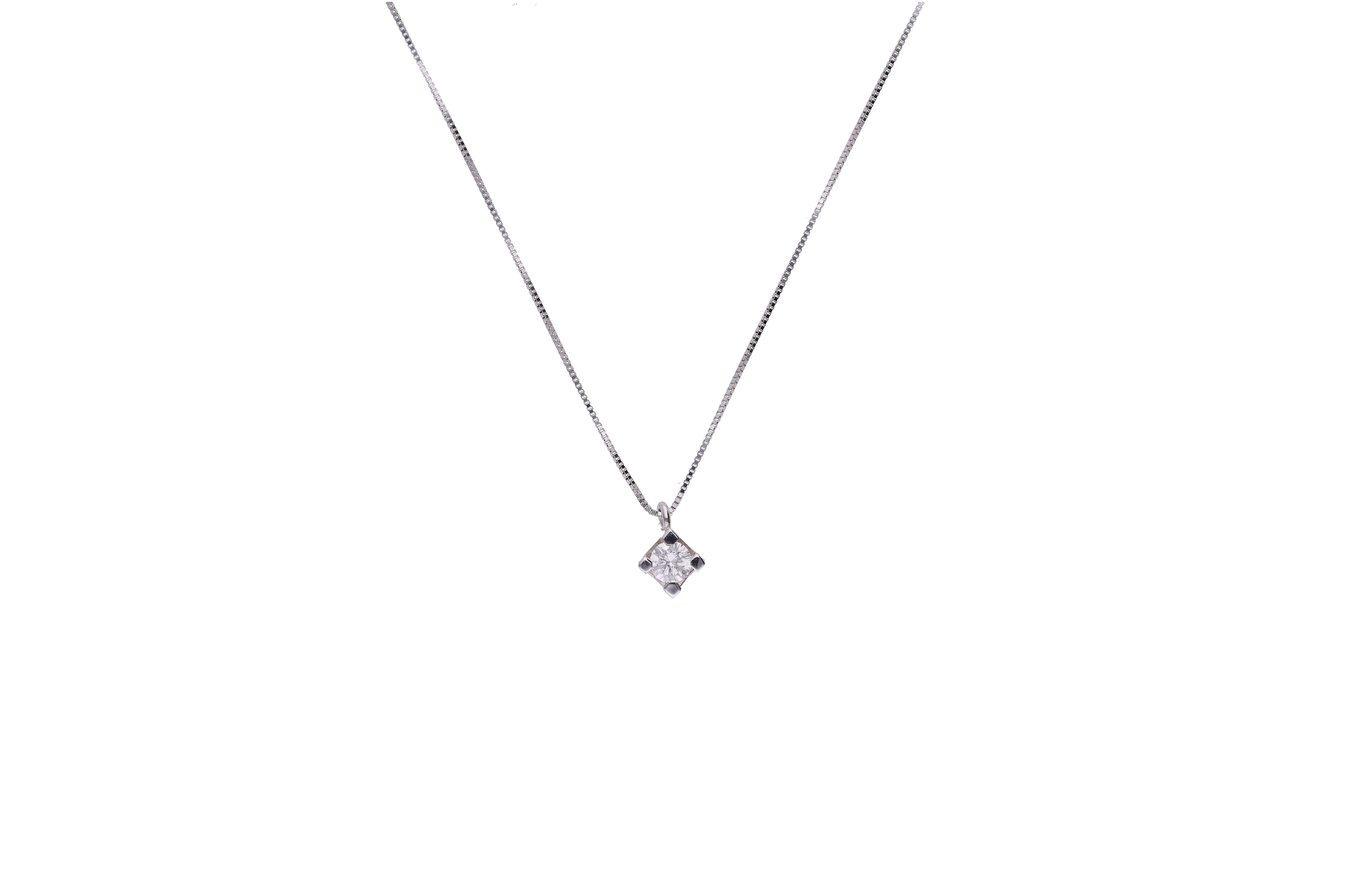 Collana punto luce con diamante - Asta Preziosi