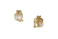 Paio di orecchini con diamanti e perle coltivate - Asta Preziosi