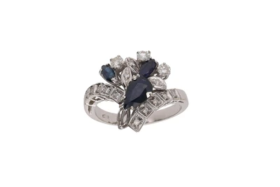 Anello con diamanti e zaffiri - Asta Preziosi