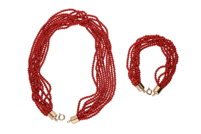 Bracciale e collier con pietre - Asta Preziosi