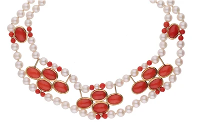 Collier con coralli e perle coltivate - Asta Preziosi