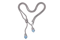 Collana con cuori di topazio e pietre incolori - Asta Preziosi