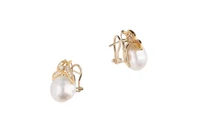 Paio di orecchini con diamanti e perle coltivate - Asta Preziosi Paio di orecchini con diamanti e perle coltivate - Asta Preziosi