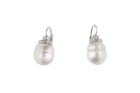 Paio orecchini con diamanti e perle coltivate - Asta Preziosi