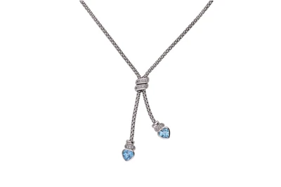 Collana con cuori di topazio e pietre incolori - Asta Preziosi