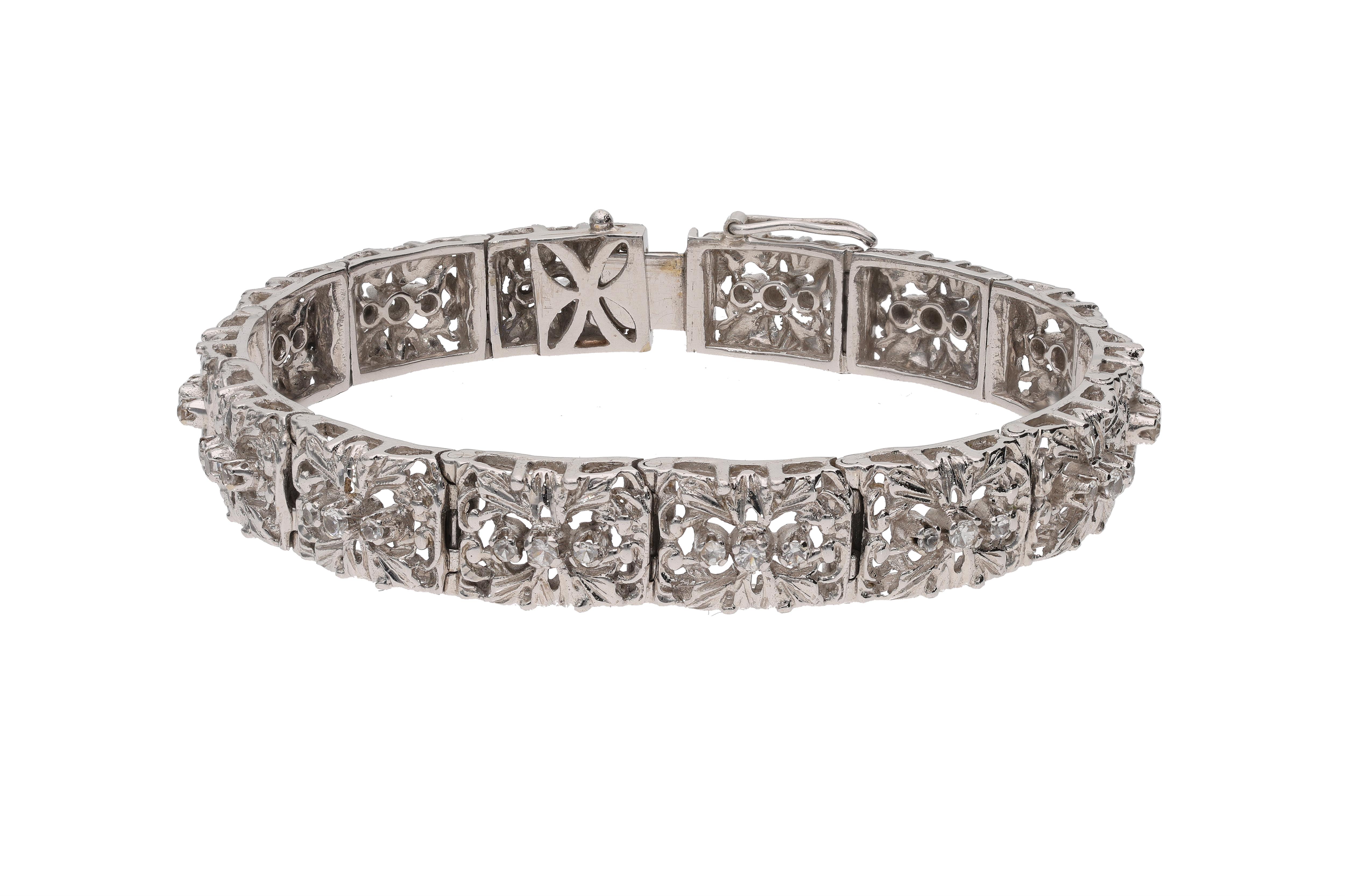 Bracciale a fascia con pietre incolori - Asta Preziosi