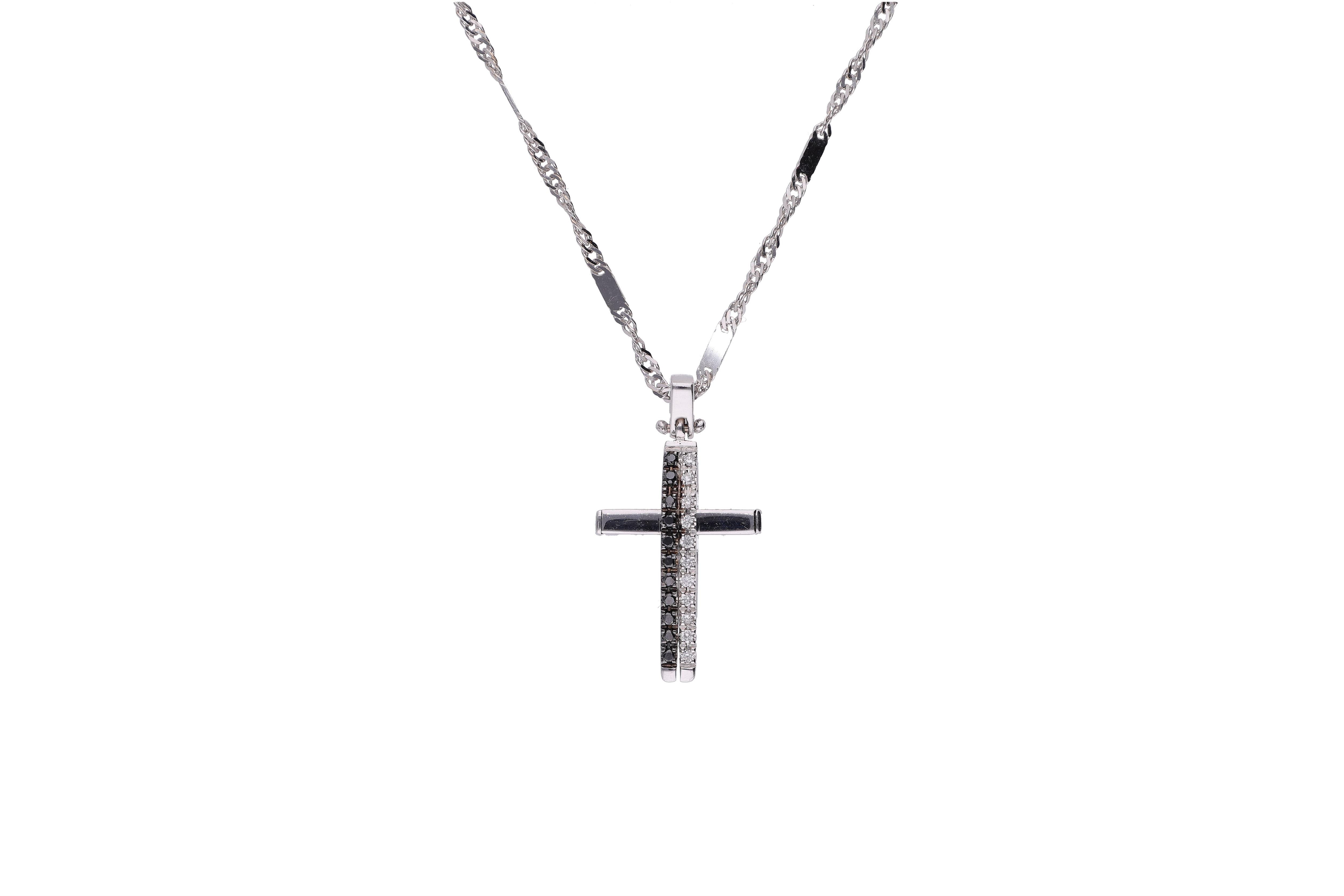 Collana e crocetta con diamanti - Asta Preziosi