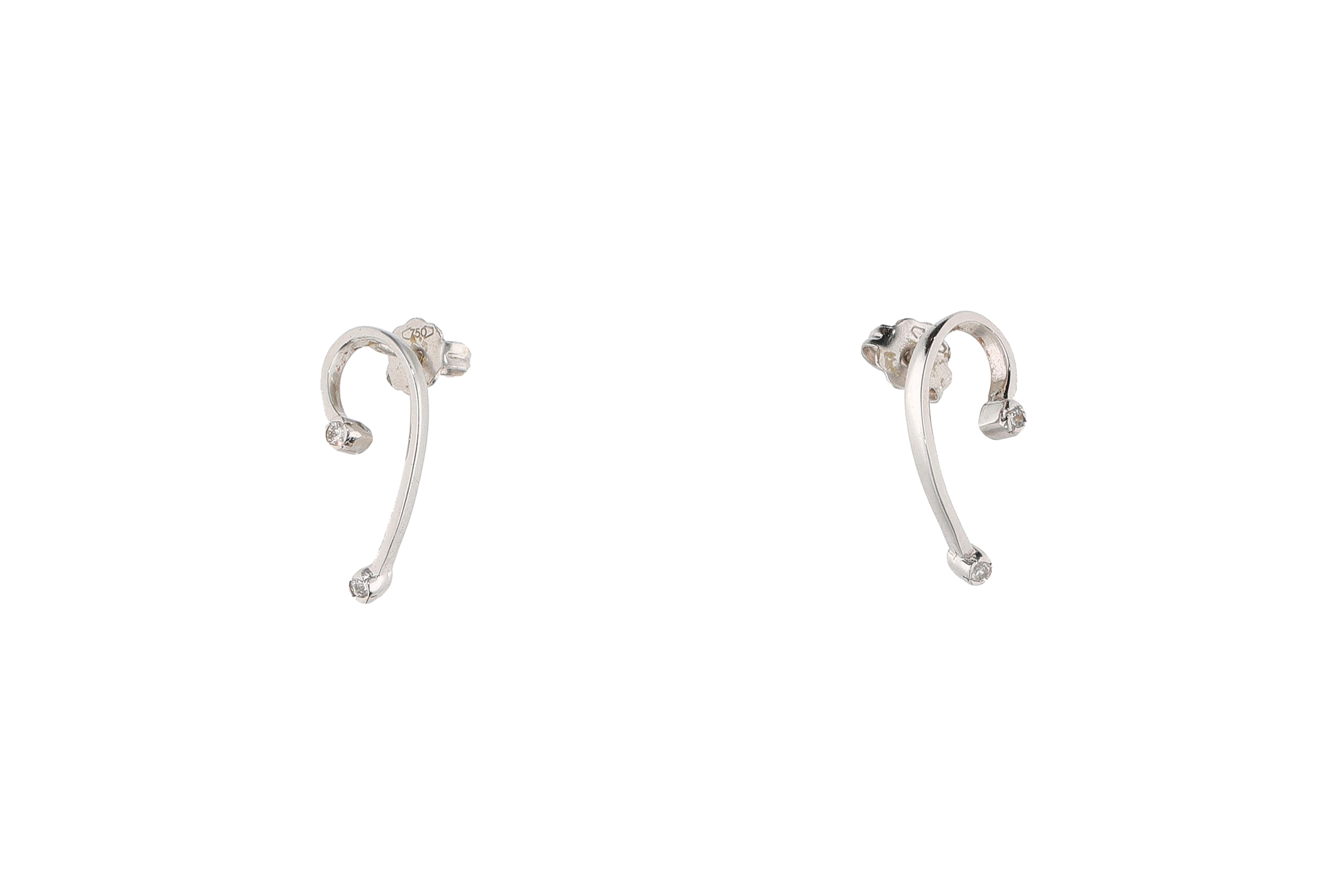 Paio orecchini con pietre incolore - Asta Preziosi