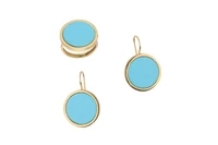 Anello e paio di orecchini con pietre celesti - Asta Preziosi