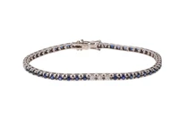 Bracciale tennis con diamanti, zaffiri e pietre - Asta Preziosi