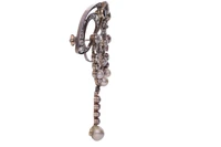 Spilla liberty con diamanti, perle coltivate e pietre blu - Asta Preziosi