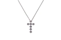 Collana con croce di diamanti e pietre blu - Asta Preziosi