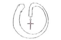 Collana e crocetta con diamanti, rubini e pietre - Asta Preziosi