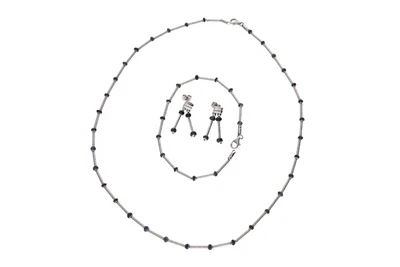 Demi parure con zaffiri e pietre - Asta Preziosi