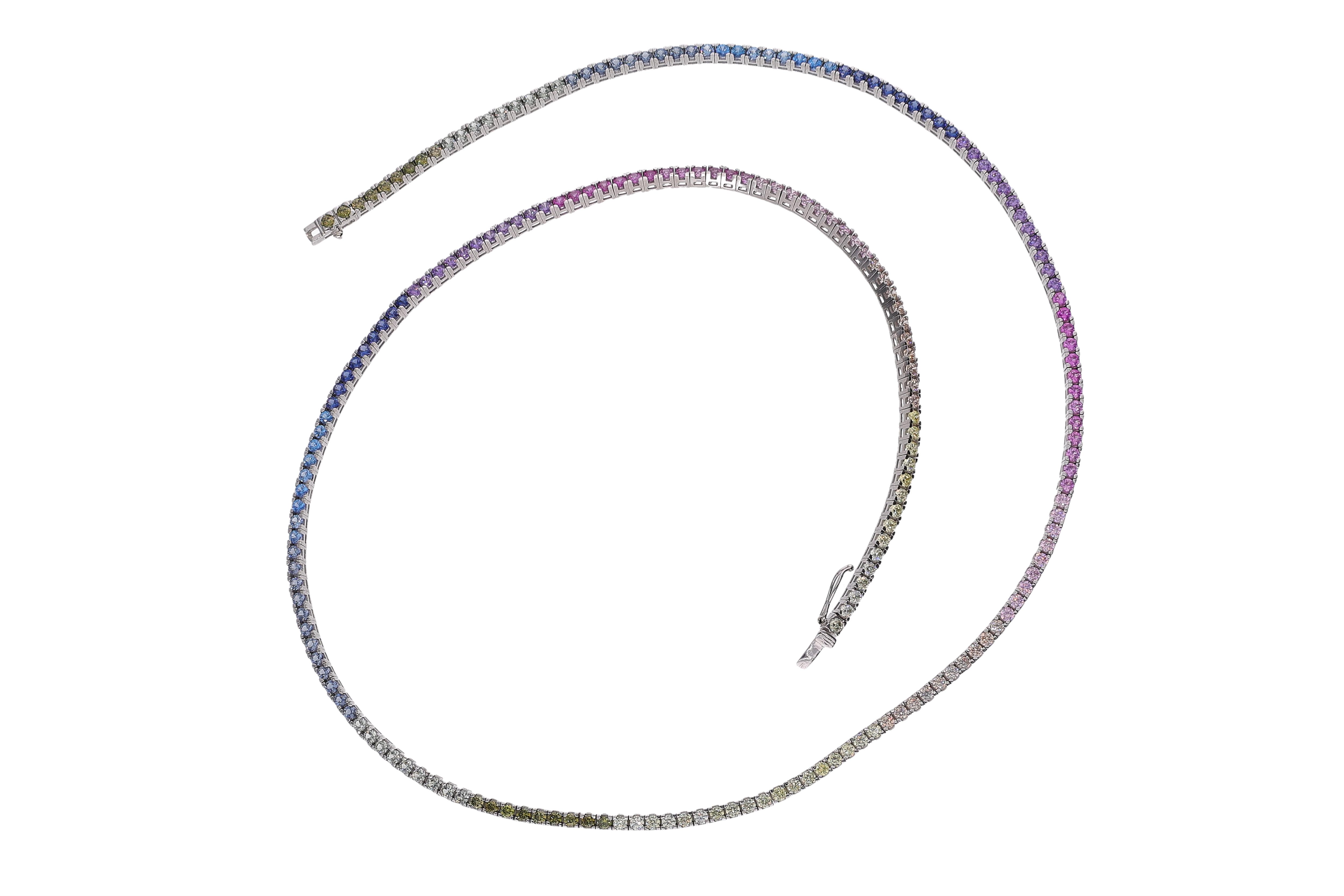 Collana con pietre multicolori - Asta Preziosi