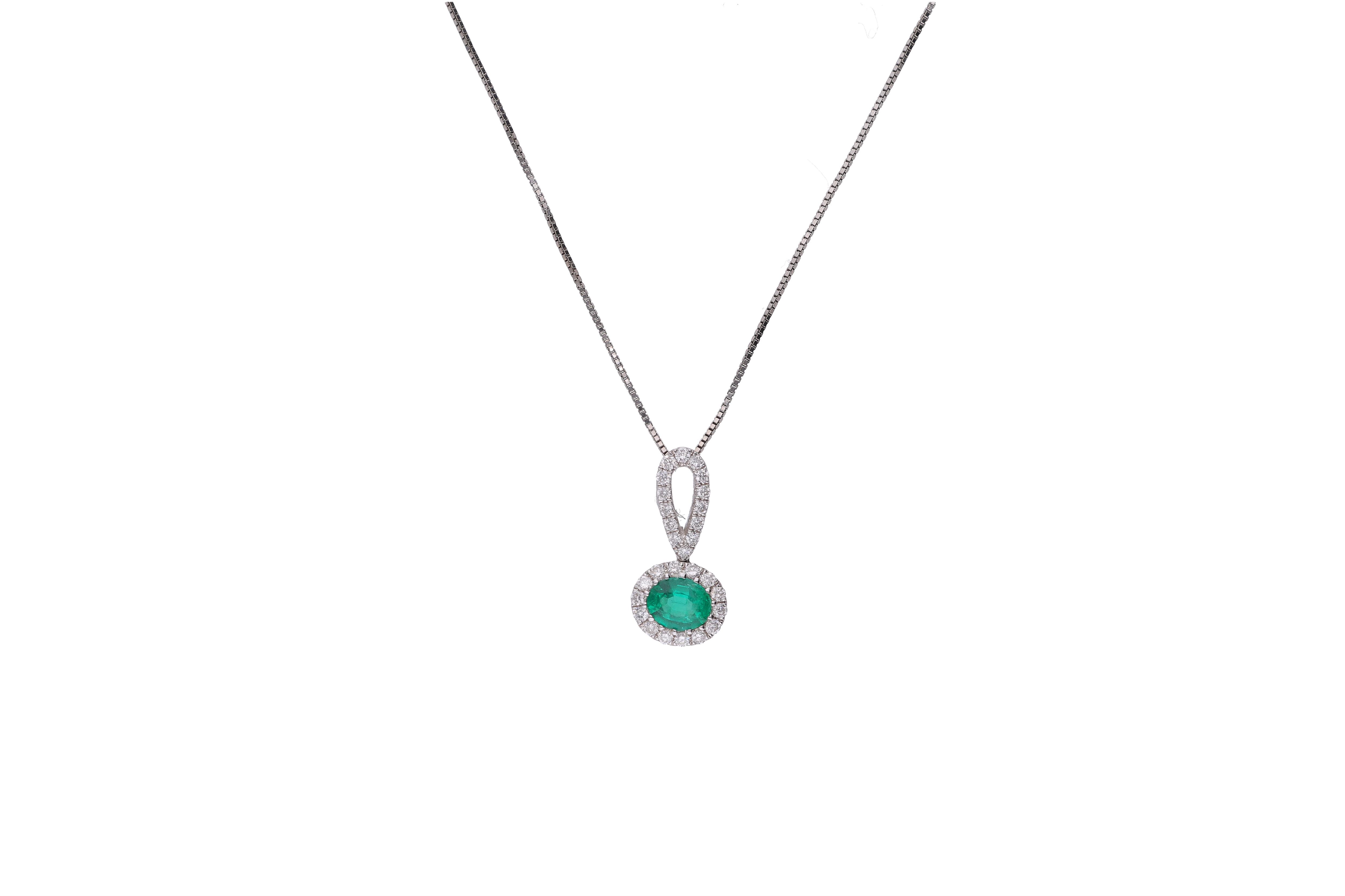 Collana e pendente con diamanti e smeraldo - Asta Preziosi Collana e pendente con diamanti e smeraldo - Asta Preziosi