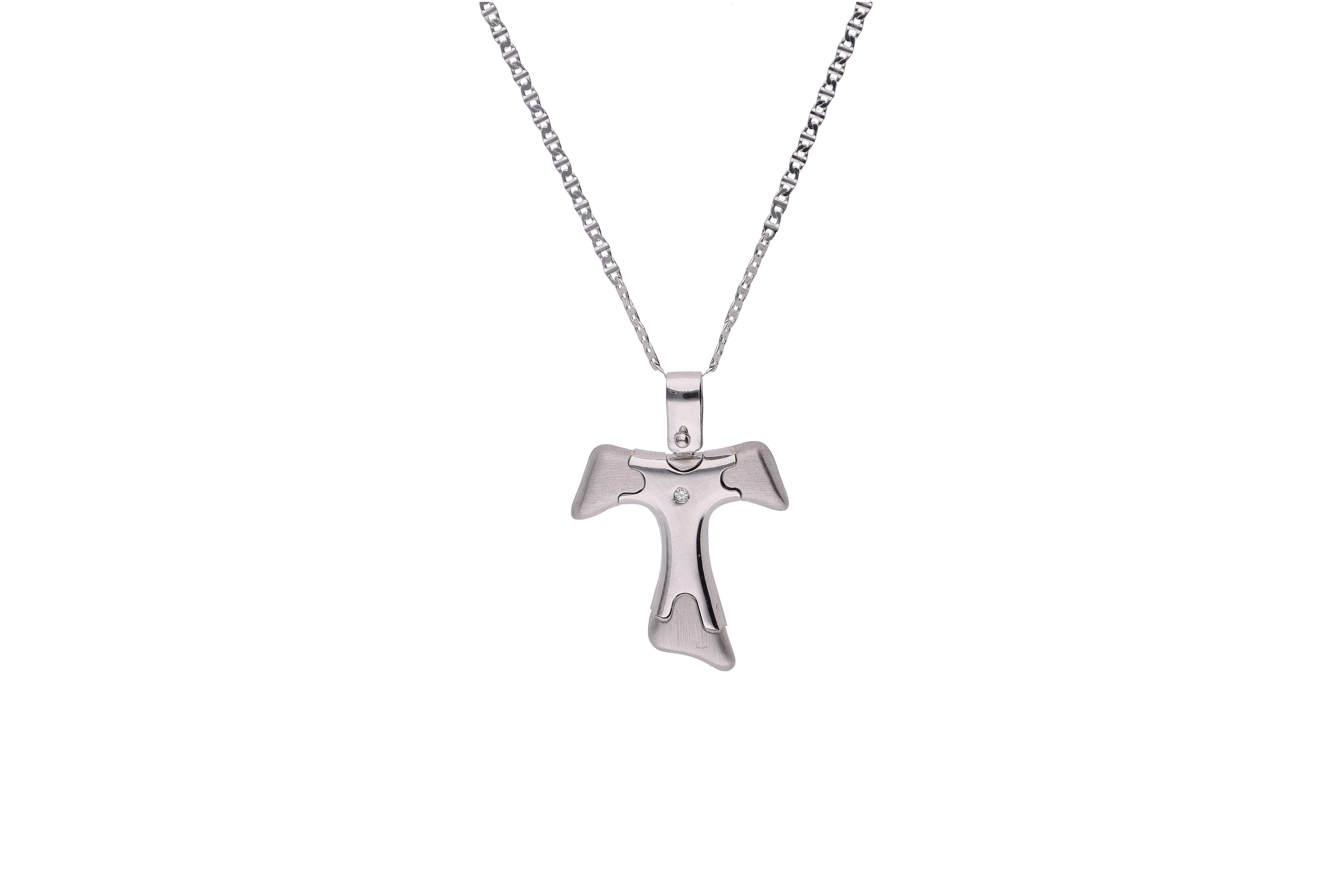 Collana e pendente con piccolo diamante - Asta Preziosi