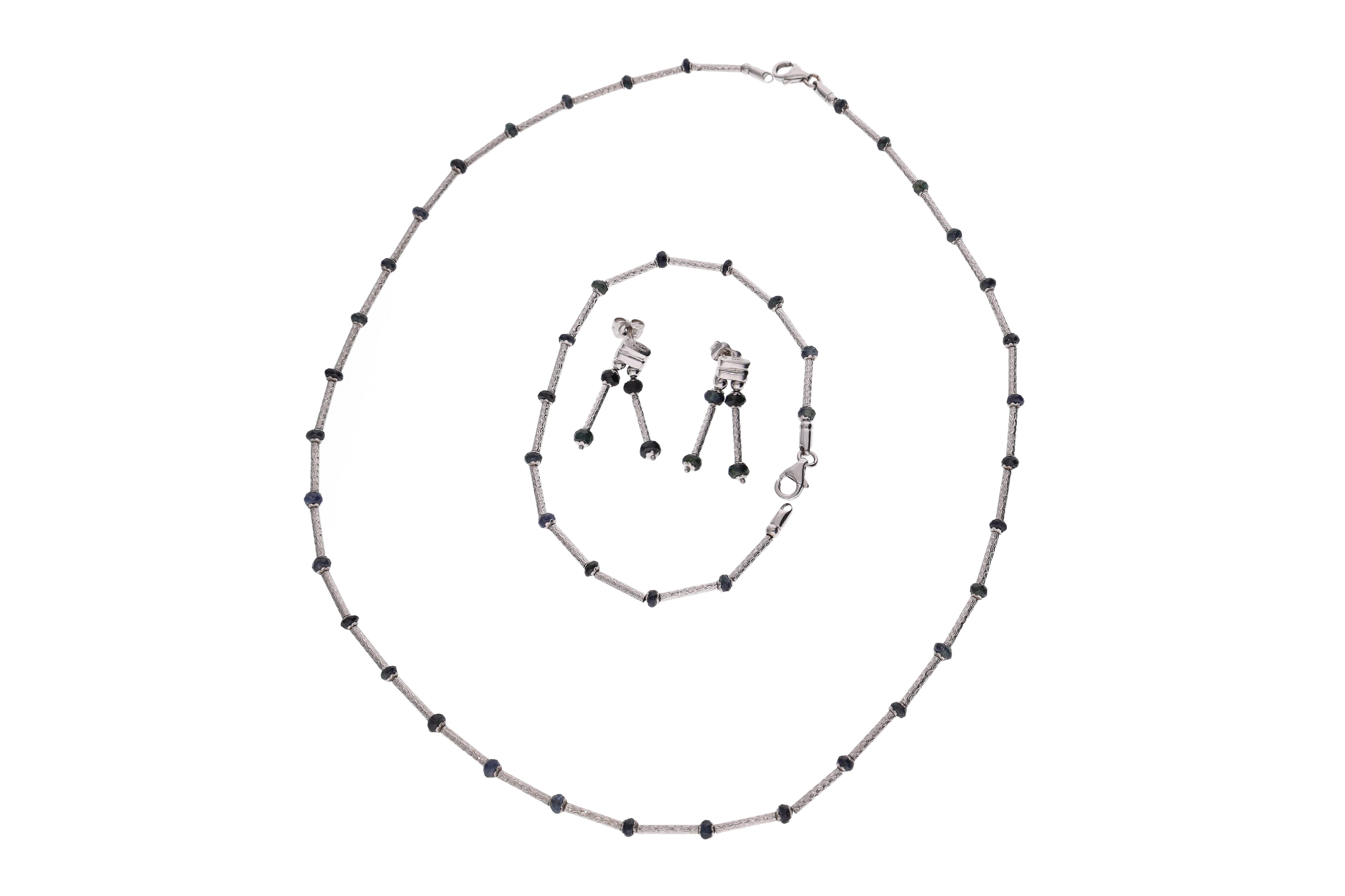 Demi parure con zaffiri e pietre - Asta Preziosi
