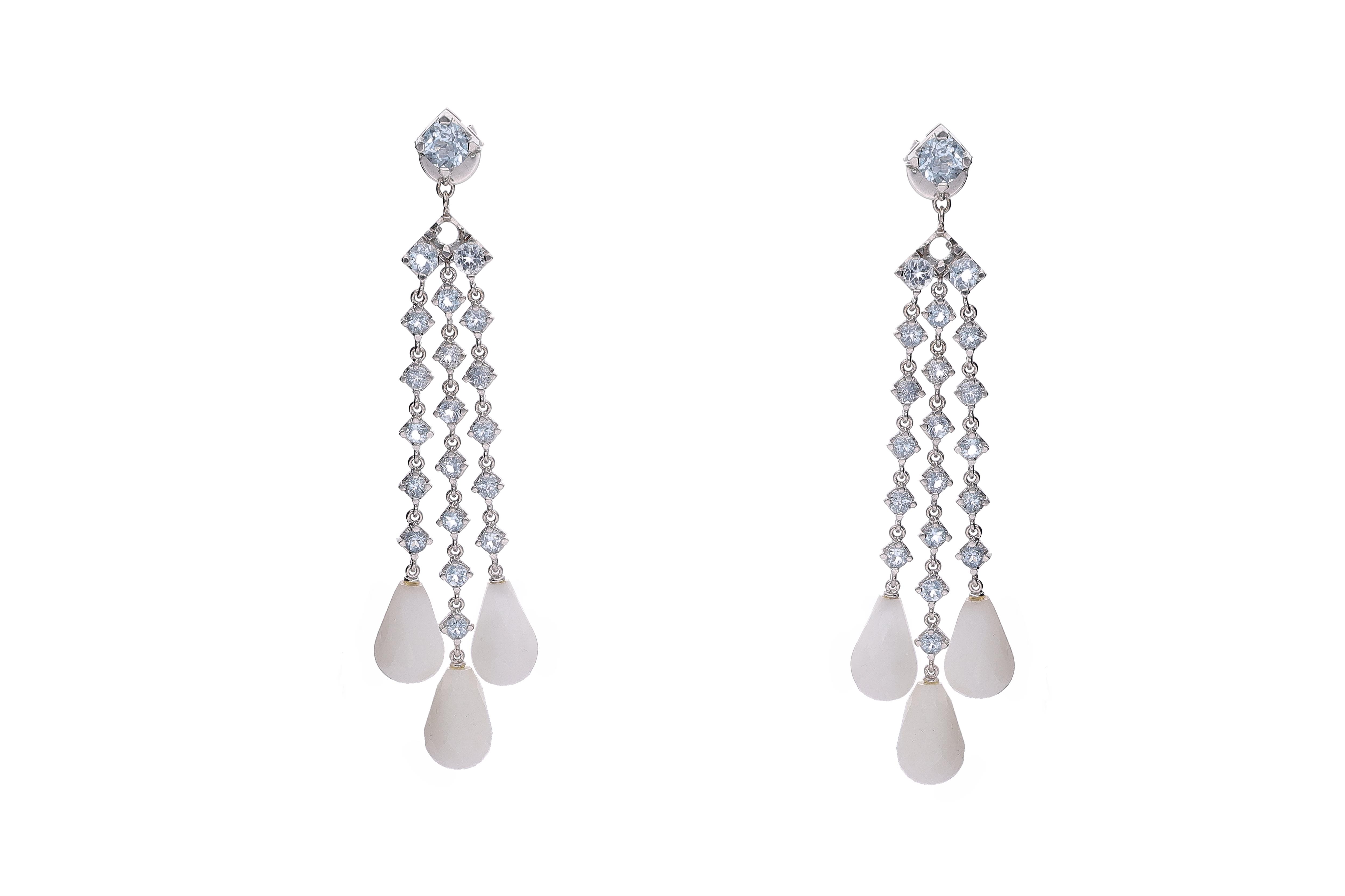 Orecchini con topazi azzurri e pietre - Asta Preziosi